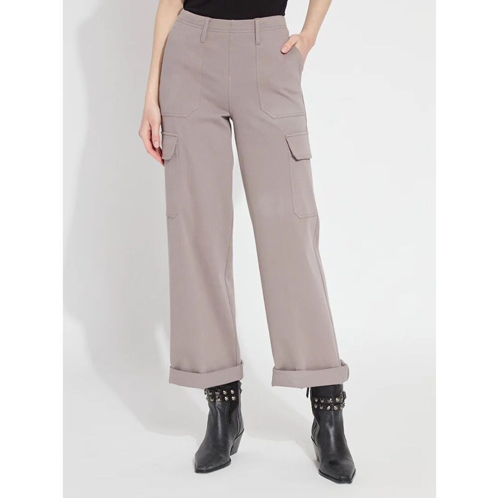 Lysse Taupe Cuffed Cargo Pant Women's Wide-Leg Pants Size Small